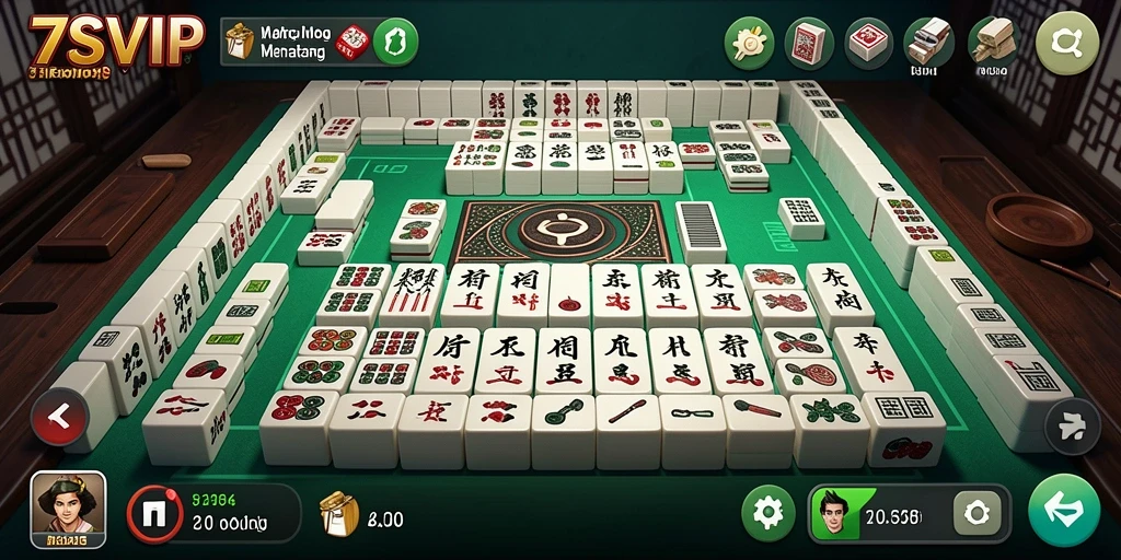 Tampilan gameplay Mahjong yang menantang dan seru di 7SVIP.