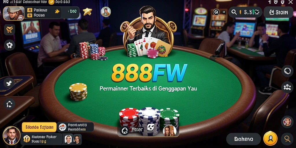 Tampilan gameplay Poker yang seru dalam 888FW.