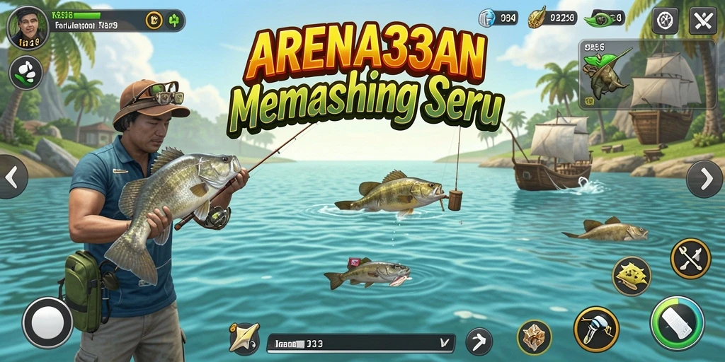 Screenshot ARENA333 menampilkan gameplay memancing yang seru dan menantang.