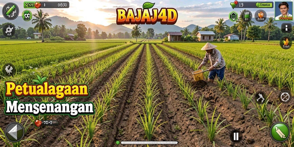 Gameplay menarik di dunia pertanian dengan berbagai tanaman.