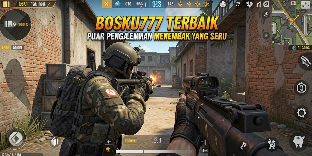 Tampilan menegangkan dari gameplay BOSKU777 yang penuh aksi FPS.