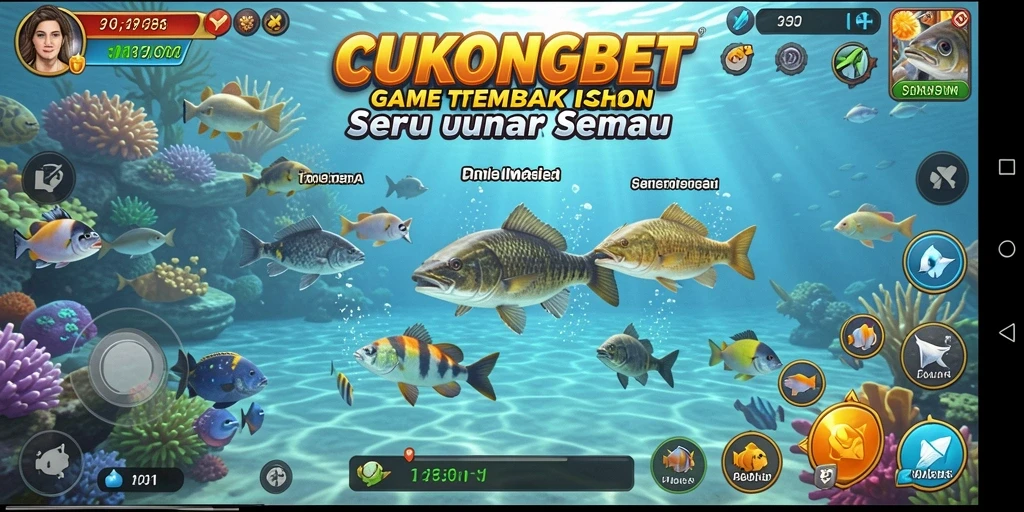 Screenshot dari gameplay CUKONGBET menampilkan aksi tembak ikan yang seru.
