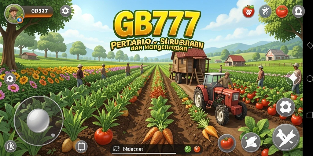 Tampilan gameplay seru di GB777 dengan ladang subur.