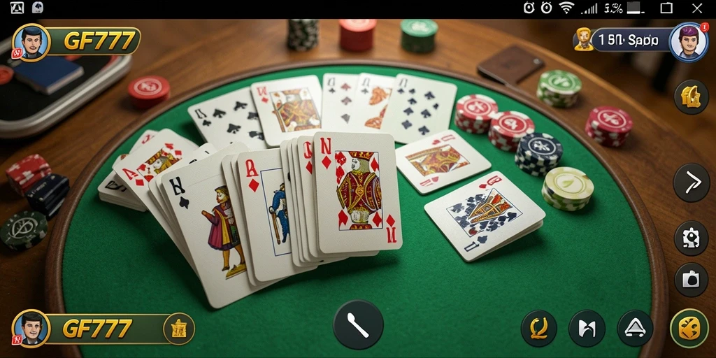 Tampilan gameplay seru di GF777 dengan suasana Gaple klasik.