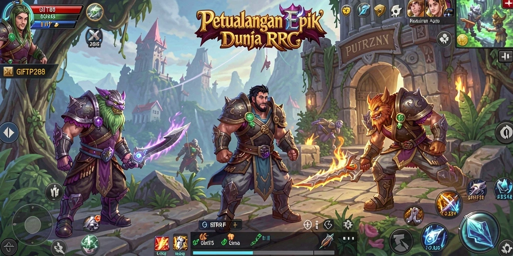 Screenshot gameplay dari GIFTRP288 yang menampilkan aksi seru dalam RPG.