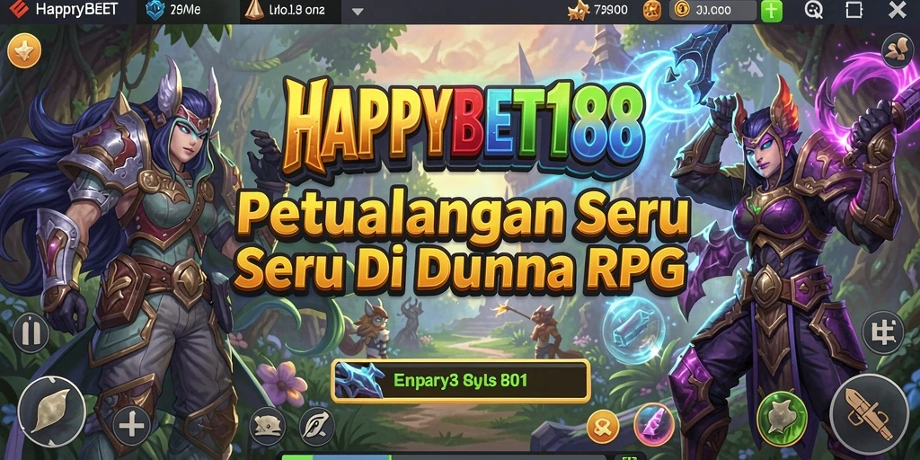 Screenshot gameplay <strong>HAPPYBET188</strong> menunjukkan pertempuran epik antara karakter dan monster.