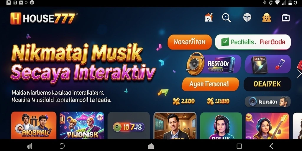 Screenshot utama HOUSE777 menunjukkan gameplay interaktif yang menyenangkan.