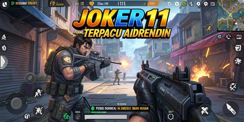 Tangkapan layar JOKER11 menampilkan aksi pertempuran intens dengan grafis menawan.