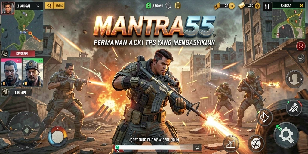 Tampilan menarik gameplay TPS dalam MANTRA55, aksi mendebarkan di setiap detik.