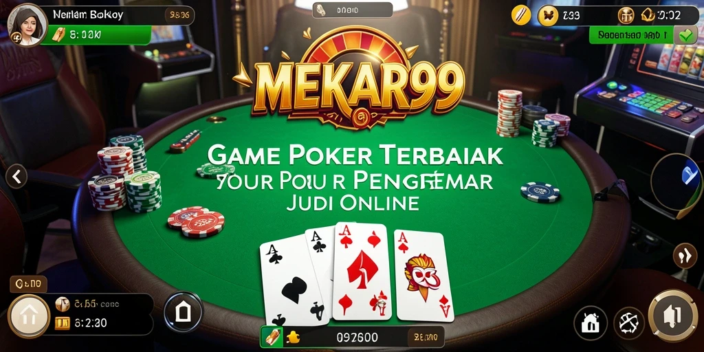 Tampilan gameplay poker yang menegangkan di MEKAR99.