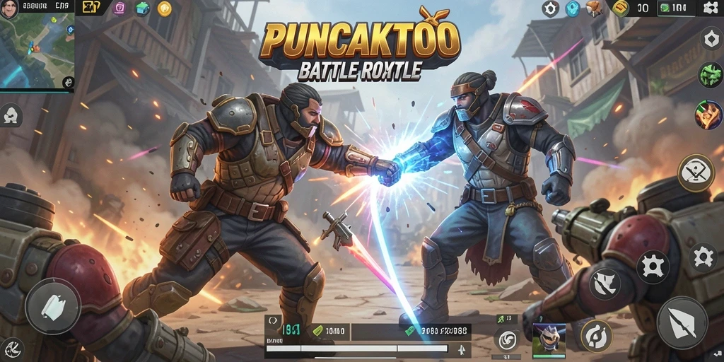 Screenshot gameplay mendebarkan dari PUNCAKTOTO di medan perang.