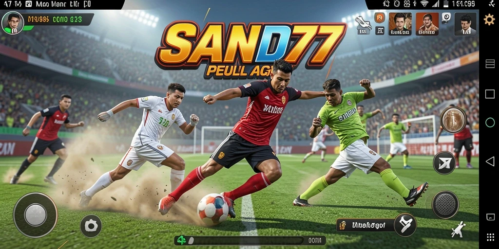 Tampilan menakjubkan gameplay dalam SAND77 yang penuh aksi.