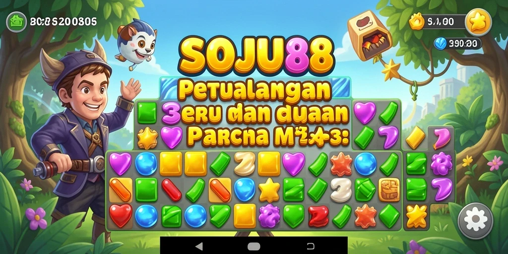 Tampilan gameplay menarik dari SOJU88 yang penuh tantangan Match-3.