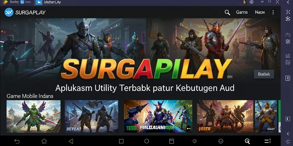 Tampilan antarmuka SURGAPLAY yang intuitif dan mudah digunakan.