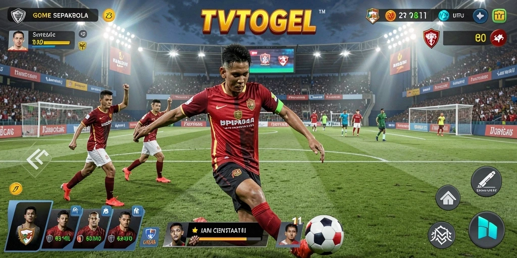 Tampilan game TVTOGEL dengan atmosfer sepakbola yang mendebarkan.